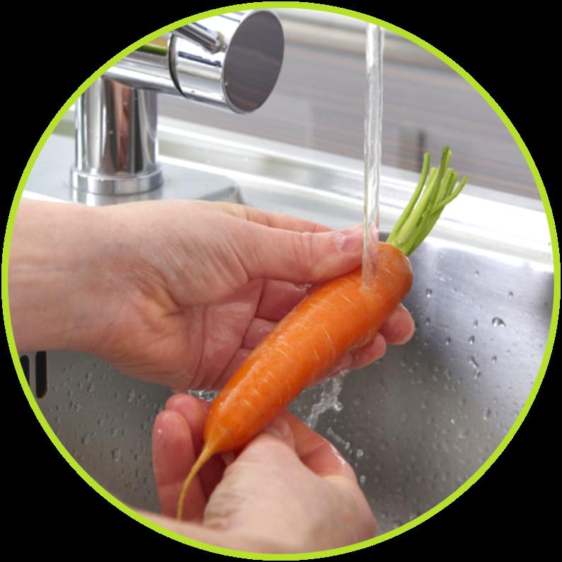 Küchenhygiene Hände waschen Rohe Lebensmittel getrennt lagern und verarbeiten Auf