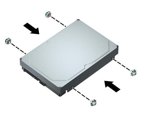 Einbauen einer 3,5-Zoll-Festplatte 1. Entfernen/deaktivieren Sie alle Sicherheitsvorrichtungen, die das Öffnen des Computers verhindern. 2.