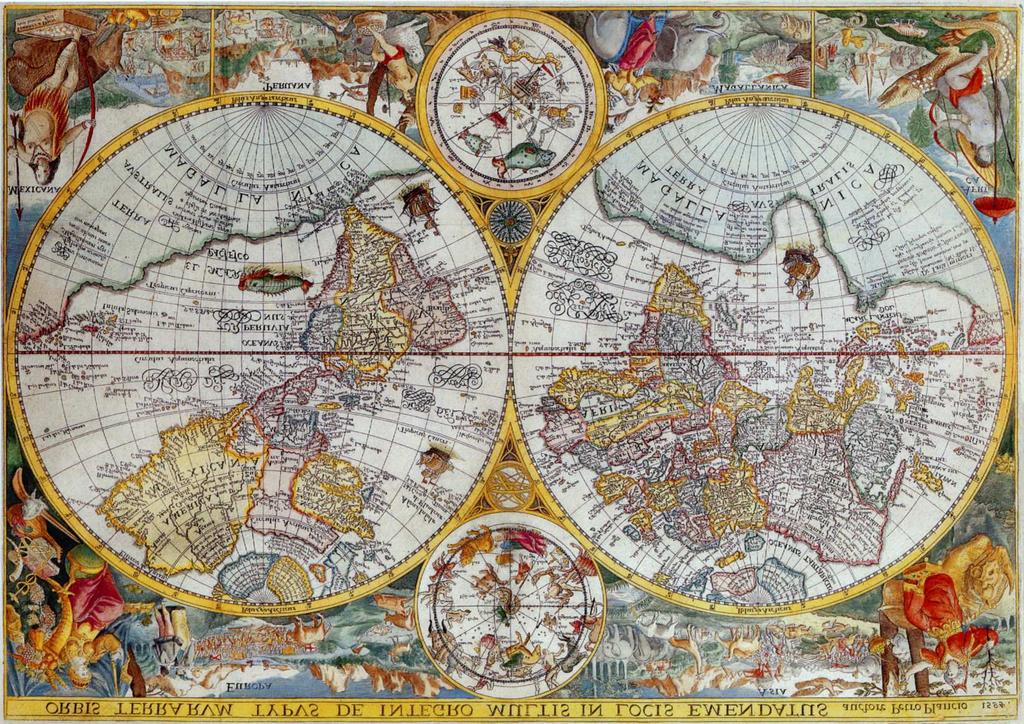 Globularentwurf Diese Weltkarte von Petro Plancio (1594) hat keine besonderen
