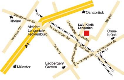 So erreichen Sie uns: Mit der Bahn: In Osnabrück oder Münster in einen Nahverkehrszug nach Lengerich umsteigen.