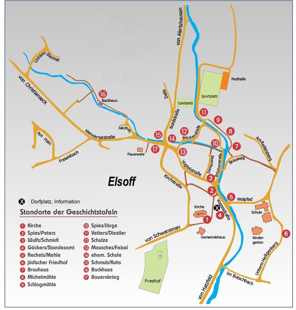 Anhang Geschichtspfad Elsoff Dorfgeschichte erlebbar machen Elsaphu, der Ort am Erlenwasser wird 1059 urkundlich genannt.