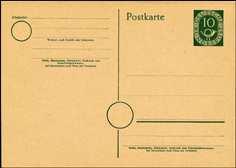 liste 1. November 1951 - DS "Posthorn" 8 Pfennig, mit Druckvermerk - MiNr P 11 I Postkarte 8 Pf, Werteindruck "Posthorn", mit Druckvermerk, ungebraucht P 11 I 100 ausverk.