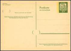 Antwort-Postkarte 8/8 Pf, Werteindruck "J. Gutenberg", ungebr.