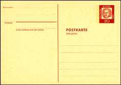 Fluoreszenz-Beidruck- MiNr P 78 Antwort-Postkarte 20/20 Pf, Werteindr. "J.S.