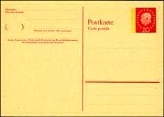 "Heuss Medaillon", Lumogenbeidruck 15x22 mm, ungebraucht P 45 I 100 38,00 1960 - DS "Heuss Medaillon" Fluoreszenz-Beidruck 4 x 22 mm - MiNr P 45 II Antwort-Postkarte 10/10 Pf, Werteindruck "Heuss