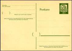 Dürer", ungebraucht P 60 100 2,00 dito gelaufen P 60 300 ausverk. 1961 - Dauerserie "Bedeutende Deutsche" ohne Fluoreszenz-Beidruck - MiNr P 61 Postkarte 20 Pf, Werteindruck "J. S.