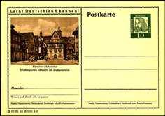 1961 - Dauerserie "Bedeutende Deutsche" ohne Fluoreszenz-Beidruck - MiNr P 62 Antwort-Postkarte 8/8 Pf, Werteindruck "J.