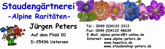 Staudengärtnerei Jürgen Peters Auf dem Flidd 20 D-25436 Uetersen Bestelladresse: Name: Straße: Ort: Datum: Unterschrift