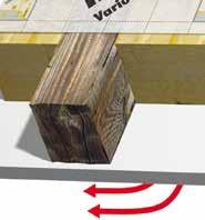 Das heißt, die variable Dampfbremse muss oberhalb der Sparren sowohl in der Fläche als auch an allen Anschlüssen zu Boden, Wand und Decke absolut luftdicht installiert sein.