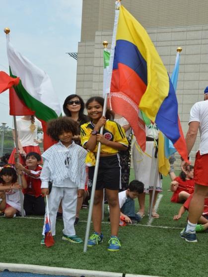 In our amazement, the kids showed up in traditional costumes or football
