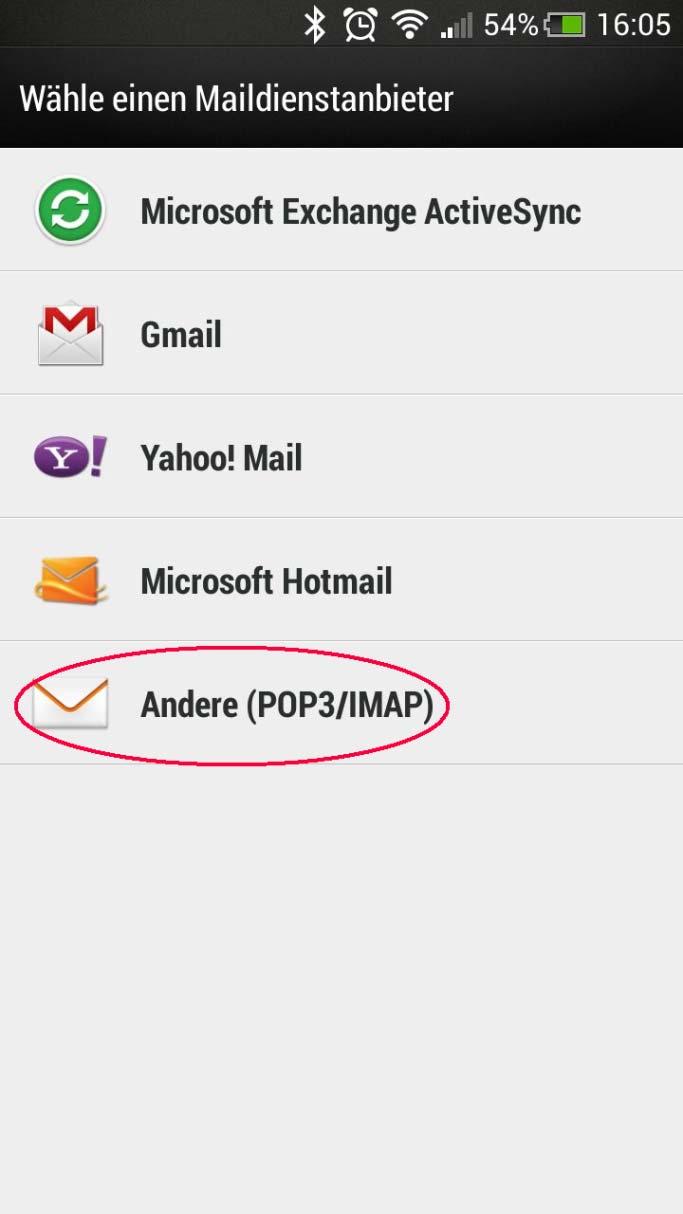 Android Gehen Sie auf Mail und wählen Sie