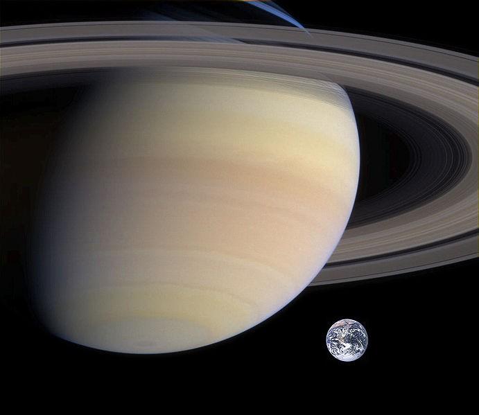 Physikalische Größen in wissenschaftlischer Notation: Beispiel 3 Abb. -4: Saturn und Erde (http://en.