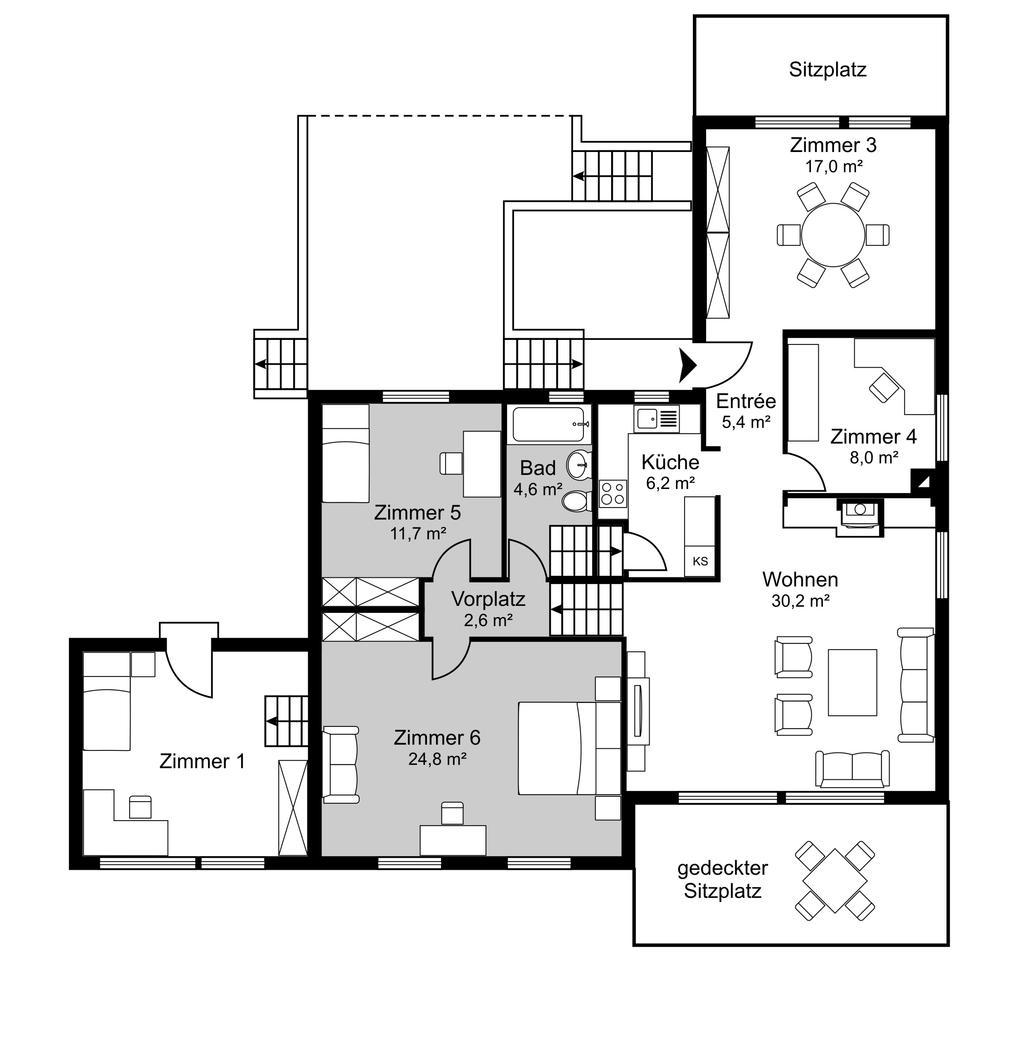 Grundriss Erdgeschoss / Obergeschoss: Der Grundriss ist nicht