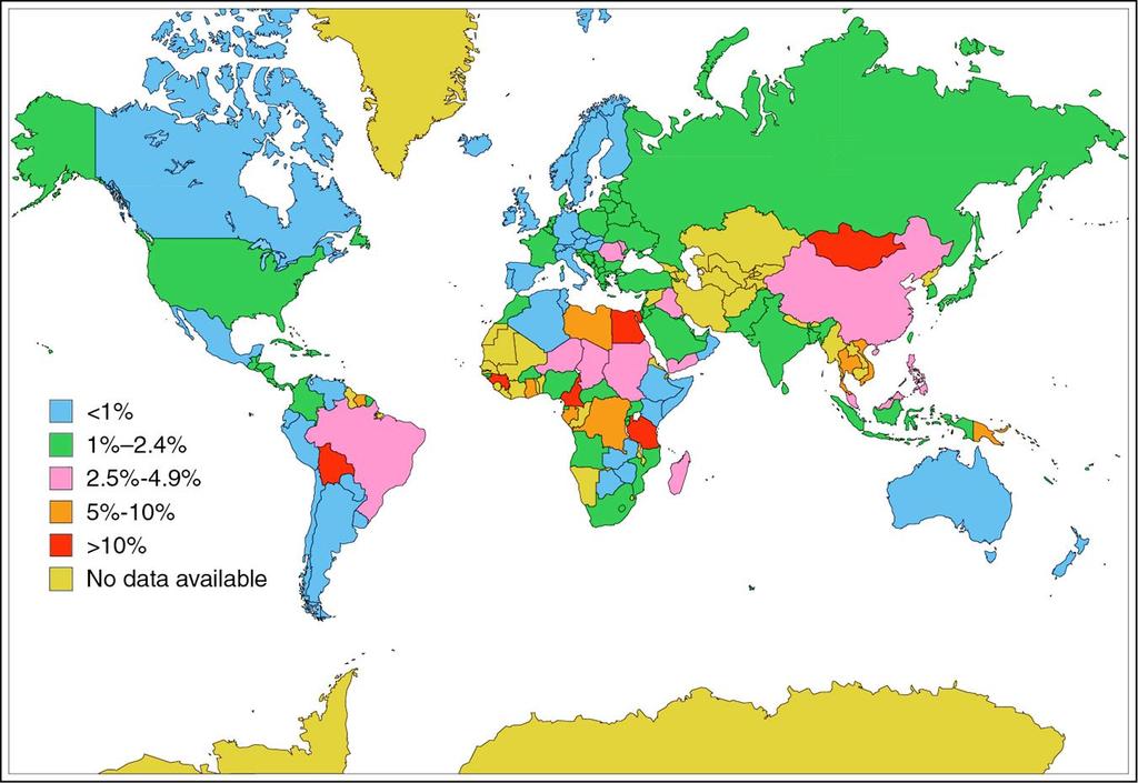 Hepatitis C weltweite Prävalenz