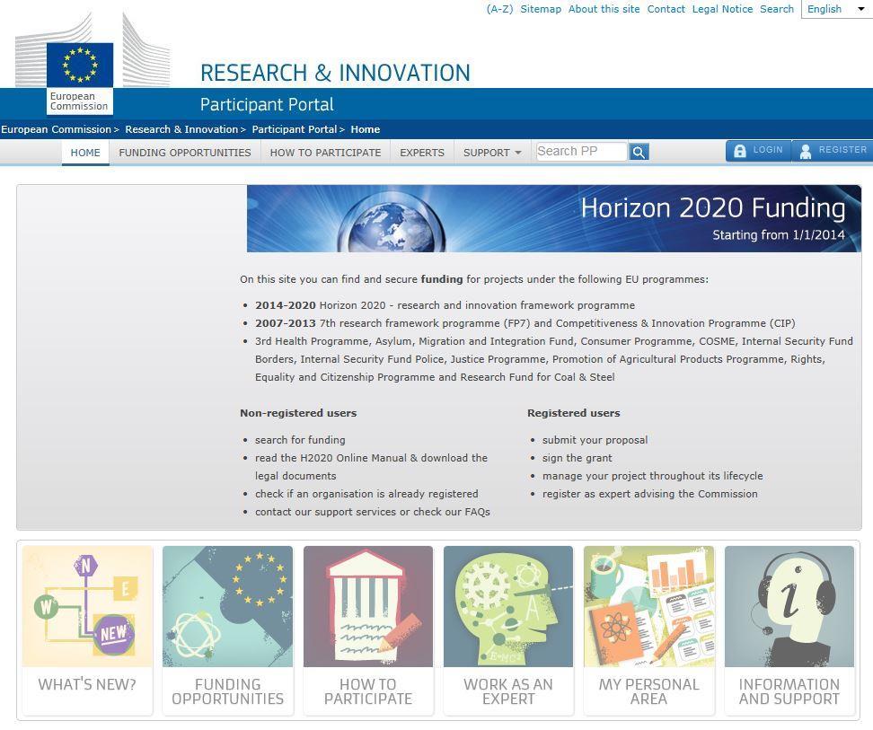 PARTICIPANT PORTAL ec.europa.eu/research/participants/portal/desktop/en/home.