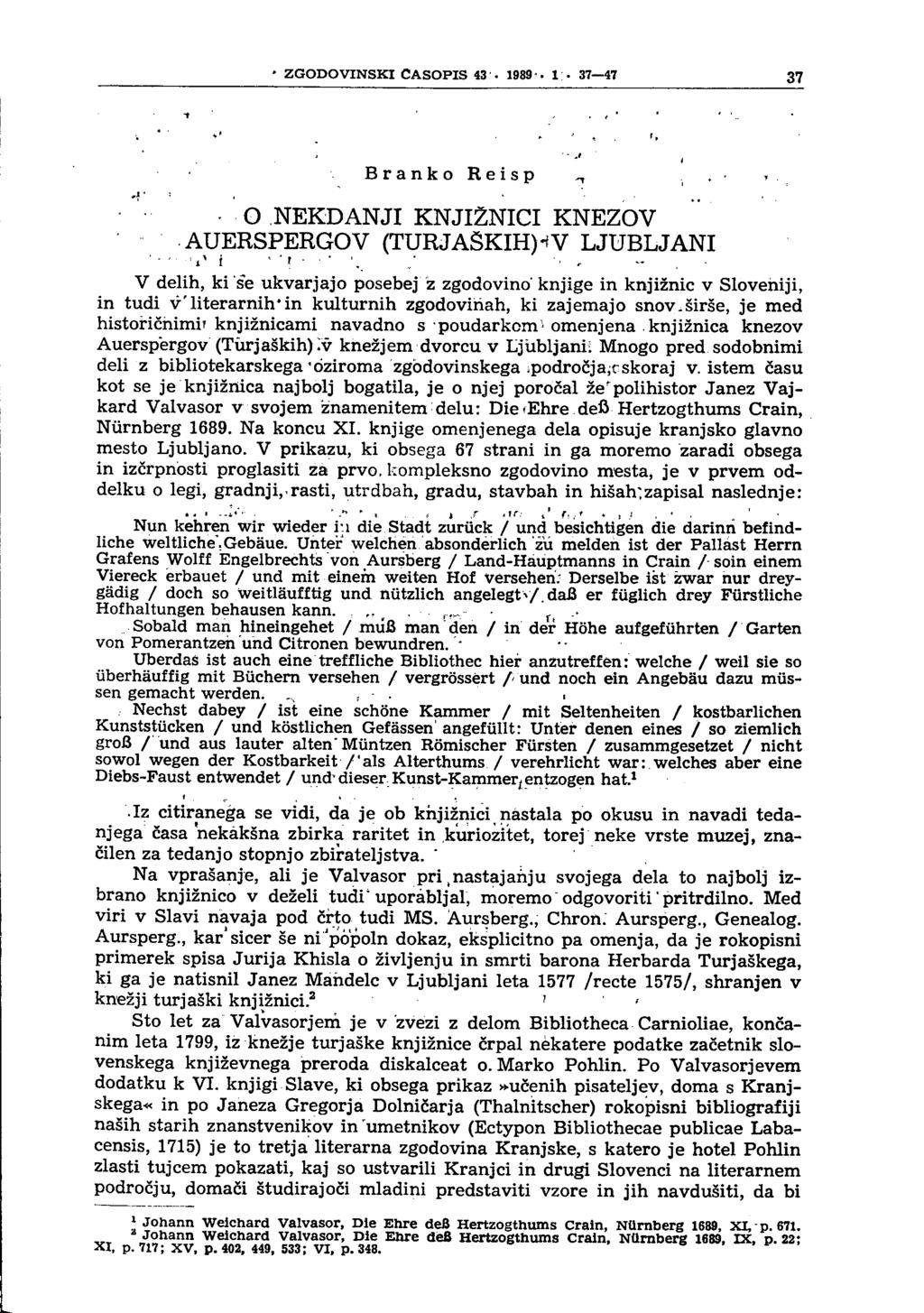 ZGODOVINSKI ČASOPIS 43. 1989.