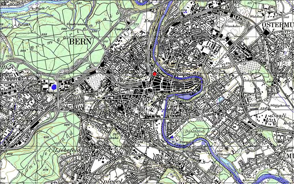 Messnetz 7 BERN-BOLLWERK Landeskarte der Schweiz 1/