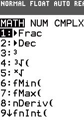 Beispiel: ( ) 2 x f x TI82 STATS: In : [MATH]8:nDeriv(Y1,x,x) Ableitungswert bestimmen: [MATH]8:nDeriv(Y1,X, Stelle ) In [CALCULATE] sind die Werkzeuge enthalten, auf die man in der