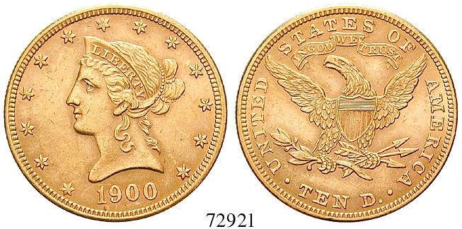 72921 USA 10 Dollars 1900, Philadelphia. Liberty. Gold.