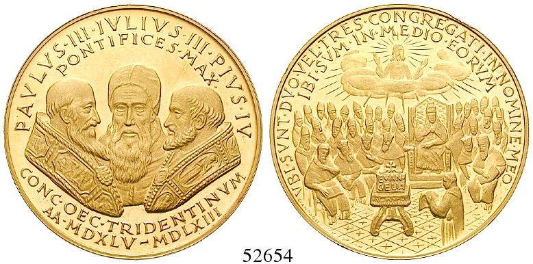 52657 ZEITGESCHEHEN Goldmedaille o.j. (ca. 1962). (von Giampaoli) auf das fünfte Laterankonzil: 1512-1517.