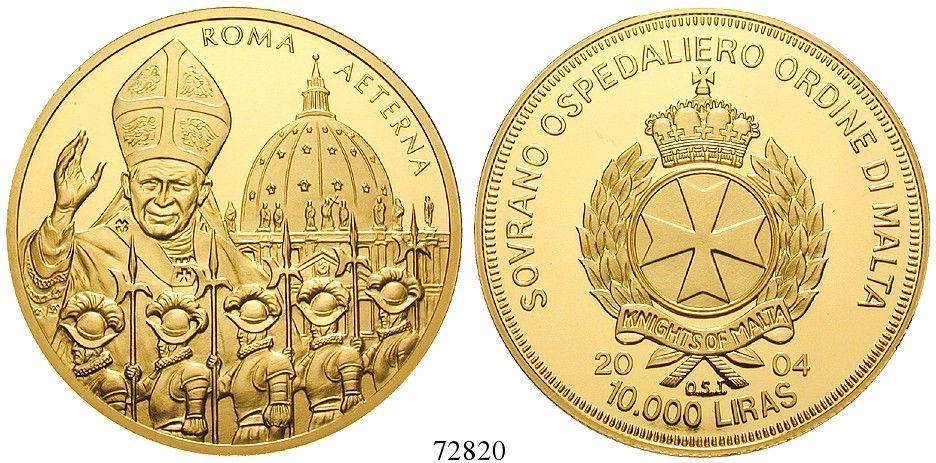 Johannes Paul II. mit Schweizer Garde. Gold. 31,11 g fein.