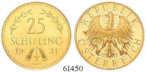 61450 70619 25 Schilling 1931. Gold. 5,29 g fein. Schl.692; Friedb.436.