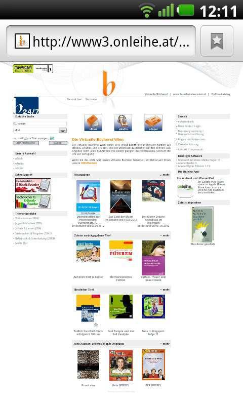 Hinweis für Ausleihen über die Seite der Virtuellen Bücherei Wien (Browser) Sie können die Medien auch über die Seite der Virtuellen Bücherei (www.virtuellebuecherei.wien.at) entleihen.