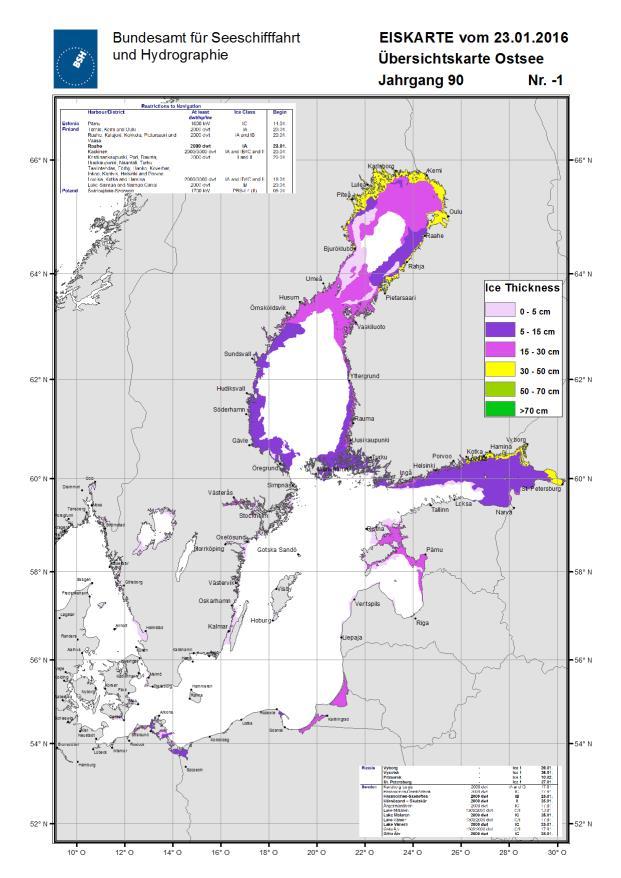 Eisverhältnisse in der westlichen und südlichen Ostsee In den dänischen Gewässern der westlichen Ostsee hat sich an einigen Tagen zwischen dem 18. Januar und dem 2.