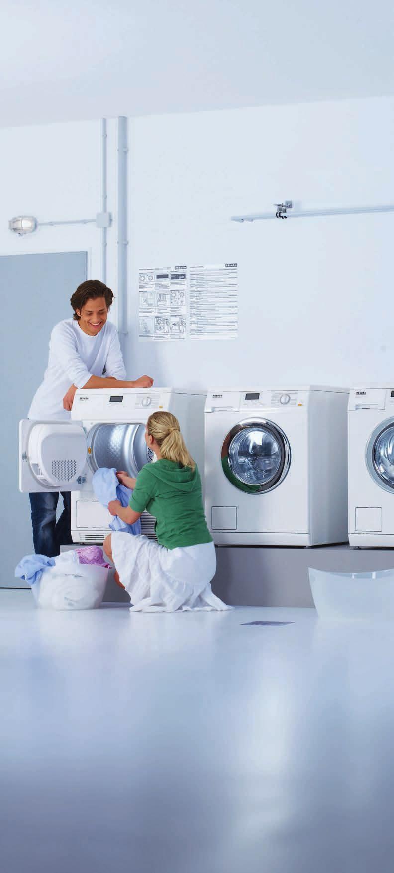 Die Kleinen Riesen zum Waschen und Trocknen Perfekte Wäschepflege mit System im Mehrfamilienhaus Mit allen Pluspunkten ausgerüstet Die Kleinen Riesen bieten alles, was eine Miele Waschmaschine oder