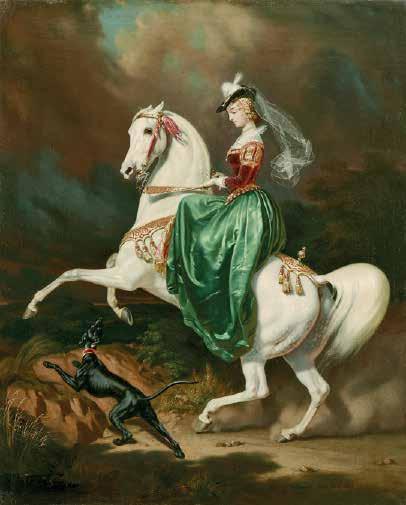 Aus der Neuen Welt Ein Höhepunkt bei den Gemälden des 19. Jahrhunderts ist das Bild Schimmelreiterin von Frederick August Wenderoth (Schätzpreis 6.000 Euro).