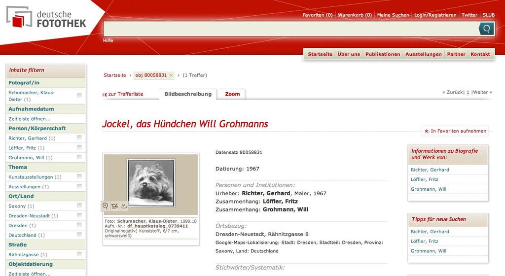 Suchen Kunsthistorische Rechercheangebote Bildrecherche mit arthistoricum.net integrierte Bestände Aktuell in arthistoricum.