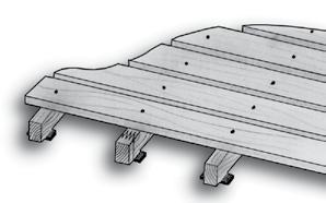 Der Blindboden mit einer Span- oder OSB Holzplatte ist wie der traditionelle Blindboden aufgebaut, jedoch werden anstelle der Blindbodenbretter spezielle Holzplatten verwendet, die in ihrer