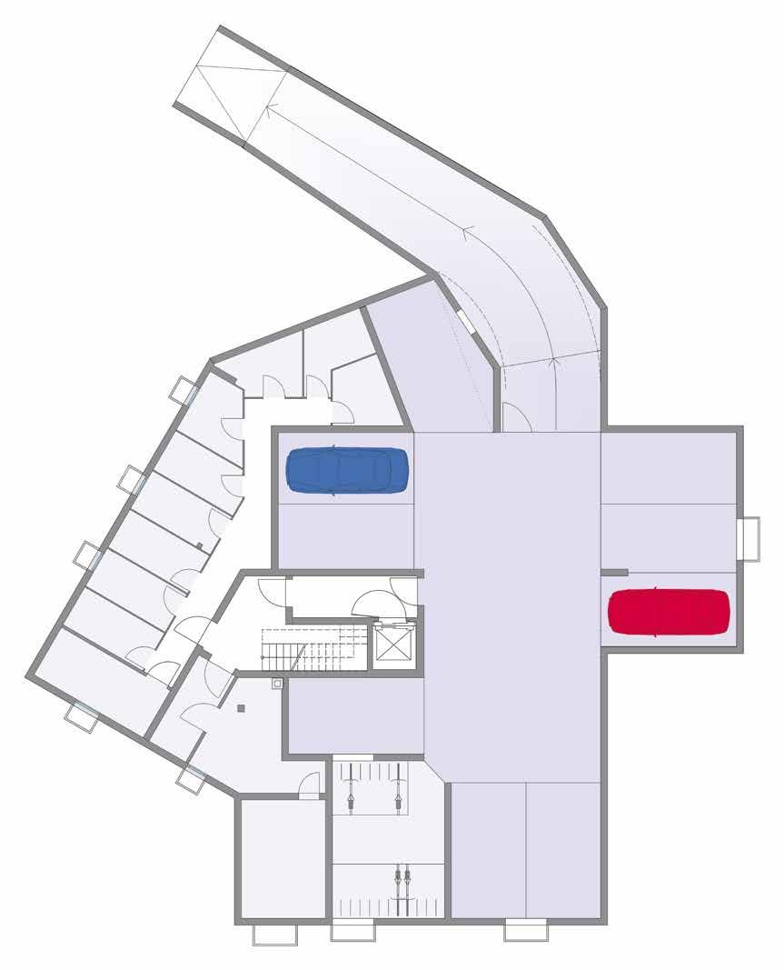 DIE GRUNDRISSE Keller- und Tiefgaragenplan Jede Wohnung verfügt über ein eigenes Kellerabteil. Tiefgarage Ein- und Ausfahrt Die einzelnen Abteile sind durch Schlösser gesichert.