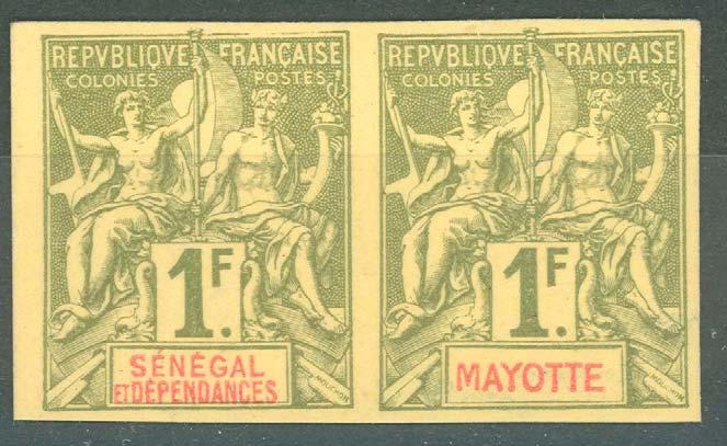 Der französische Typ Kolonial- verausgabt im Jahre 1892 als erste Freimarkenausgabe für ALLE frz.