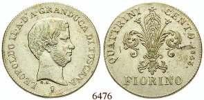 6476 Fiorino 1843, Florenz. KM 72a; Pagani 133. ss-vz 150,- 6485 Leopold II. v.
