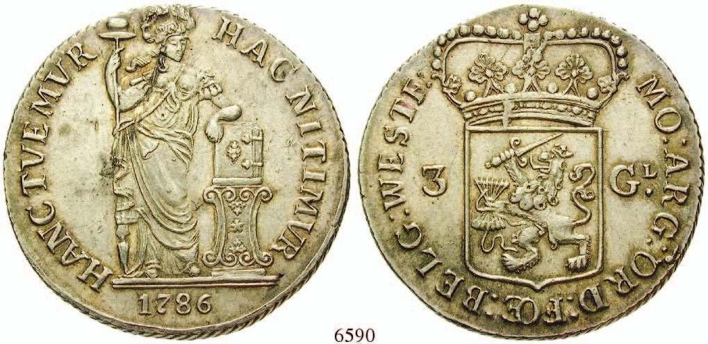 Delm.839. Schrtlf., f.vz 250,- 6590 3 Gulden 1786.