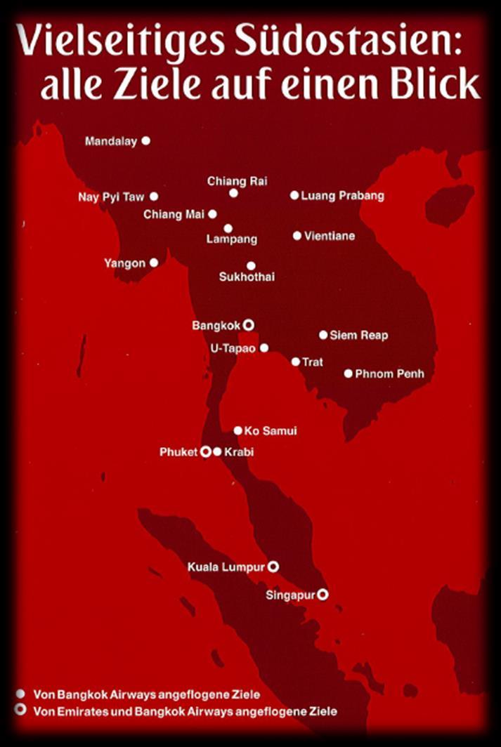 Emirates Partnerschaften Südostasien im Codeshare mit Bangkok Airways & Jetstar Asia Fliegen Sie mit Emirates nach Bangkok, Singapur oder Phuket & anschließend weiter im Codeshare mit Bangkok Airways