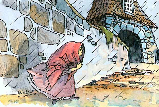 Joonis 1. Maan Janseni illustratsioon Hans Christian Anderseni muinasjutule Printsess ja hernetera. Tallinn 2001.