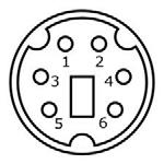 Hinweise zum AUX Ausgang: Der AUX Ausgang ist ein offener Kollektor-Ausgang und befindet sich an Pin 3 der PS/2 (Mini DIN) Buchse.