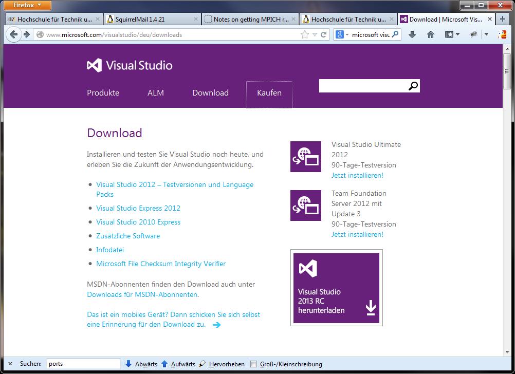 C - Entwicklungsumgebungen Microsoft Visual