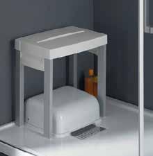 Universal-Wandhalterung Platzsparender Dusch-Klappsitz, Sitzfläche aus hochwertigem Kunststoff (ABS), Standbein