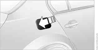 Tanken Tanken Tankklappe 3. Den Knopf mit dem Tanksäulen-Symbol ziehen. Zum Aufklappen und Verschließen am hinteren Rand antippen.