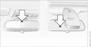 Einstellen Innen- und Außenspiegel, automatisch abblendend* Elektrisch* Zur Steuerung dienen zwei Fotozellen im Innenspiegel.
