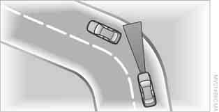 Fahren Bei plötzlichem Ausscheren eines vorausfahrenden Fahrzeugs auf die eigene Spur kann das System den gewählten Abstand unter Umständen nicht selbsttätig wiederherstellen.