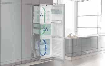 Das leistungsfähige PowerCooling-System sorgt für schnelles Abkühlen frisch einge lagerter Ware und eine gleichmäßige Kühltem peratur im gesamten Innenraum.
