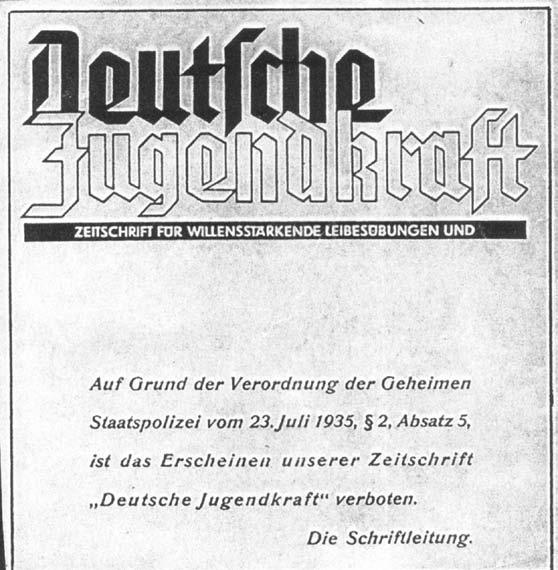 1935 Die Naziregierung löst den DJK-Verband auf. 254000 aktive Mitglieder in 4481 Abteilungen mussten aufgeben.