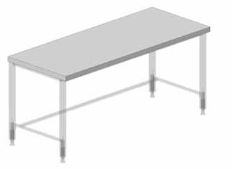Werkbänke Tischgestell Werkbank SP verschweißte Stahlrohrzarge 40 x 40 und 40 x 25 mm, 4 höheneinstellbare Tischbeine aus 50 x 50 mm Quadratstahlrohr, pulverbeschichtet, leitfähig vorbereitet zur