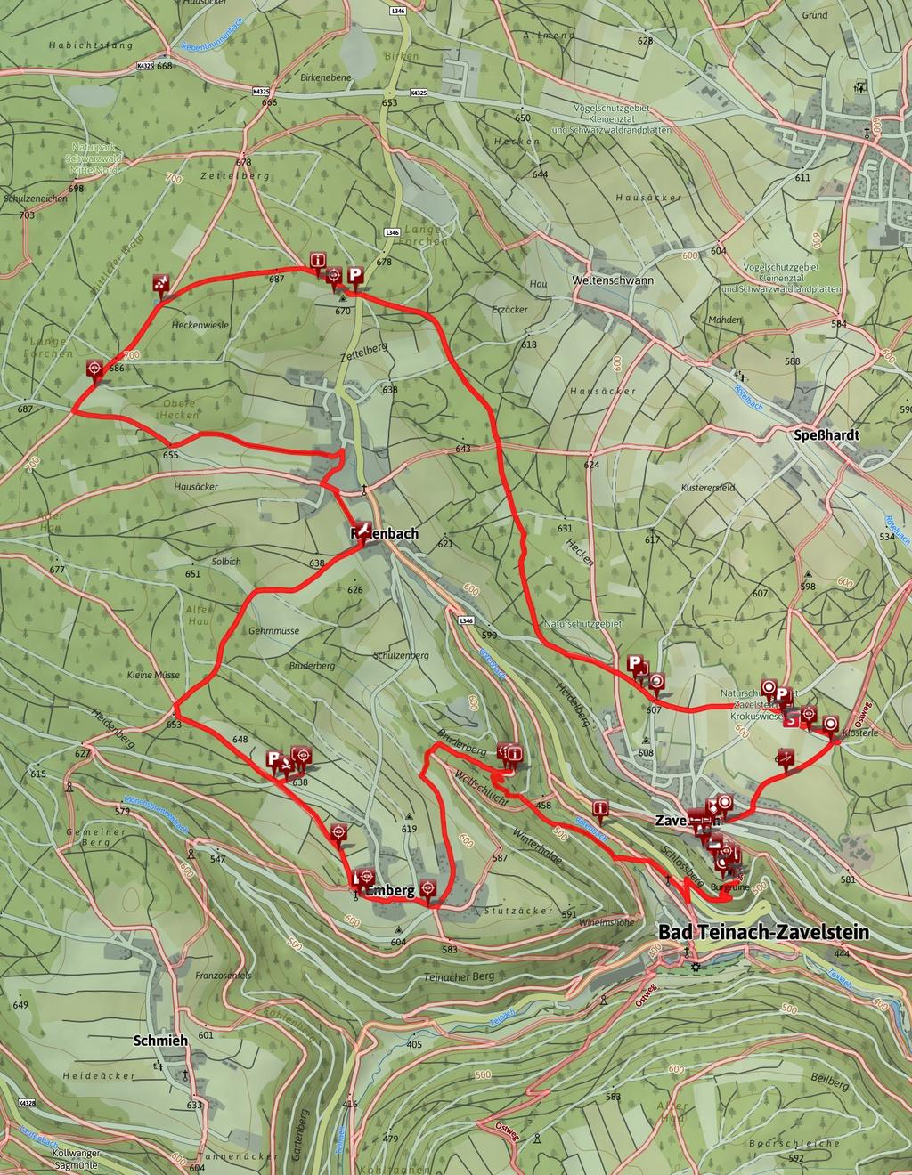 15.2 km 4:22 h 347 m 347 m SCHWIERIGKEIT mittel Kartengrundlagen: outdooractive Kartografie; Deutschland: Geoinformationen Vermessungsverwaltungen der Bundesländer und BKG (www.bkg.bund.