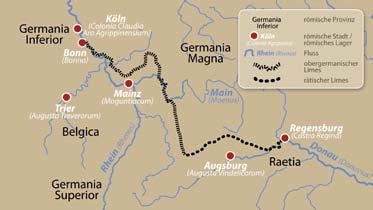 diesen Beschreibungen? Wie lebten die Germanen? Wie traten die Römer mit ihnen in Kontakt? Römische Kastelle (5:20 min) Entlang der Grenze errichteten die Römer rund 60 Großkastelle.