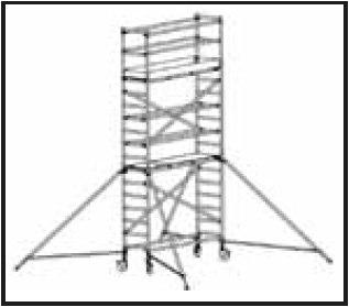 Aufstocken auf eine Plattformhöhe von 5,2 Metern und 7,2 Metern mit 7-sprossigen Aufbaurahmen 15. Gehen Sie von der (ungeraden) Basis- Konfiguration aus Schritt 3 aus.